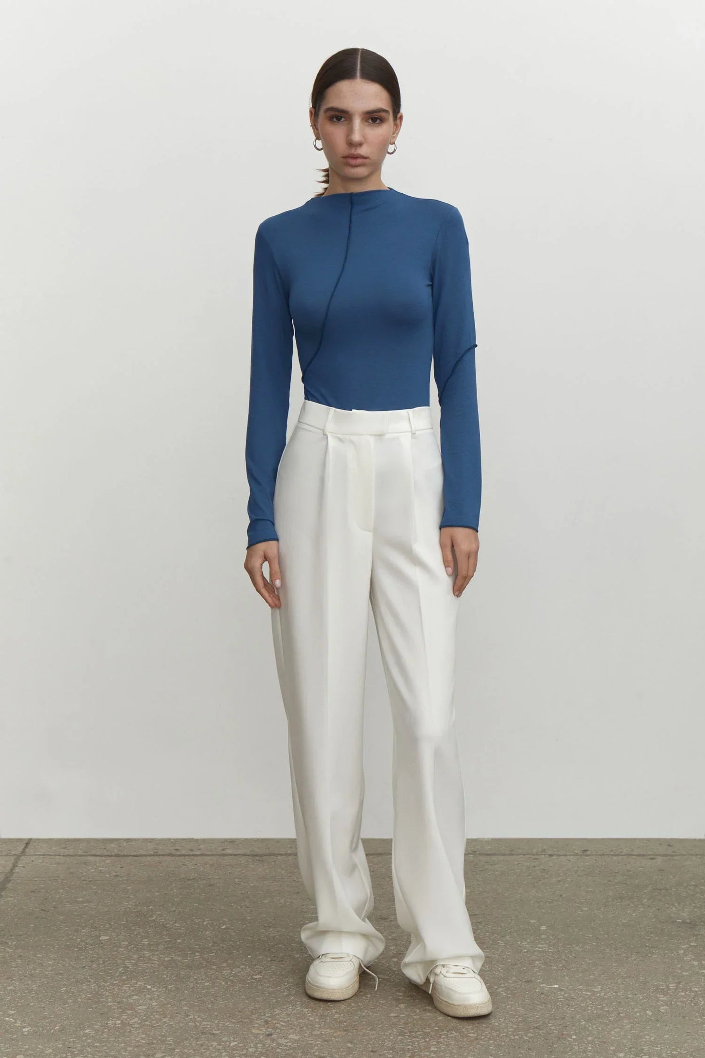 Fudus | Splice Slim Halbstehhals Langarmshirt