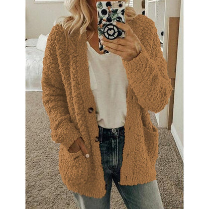 Leythara | Witte Fuzzy Gebreide Strickjacke
