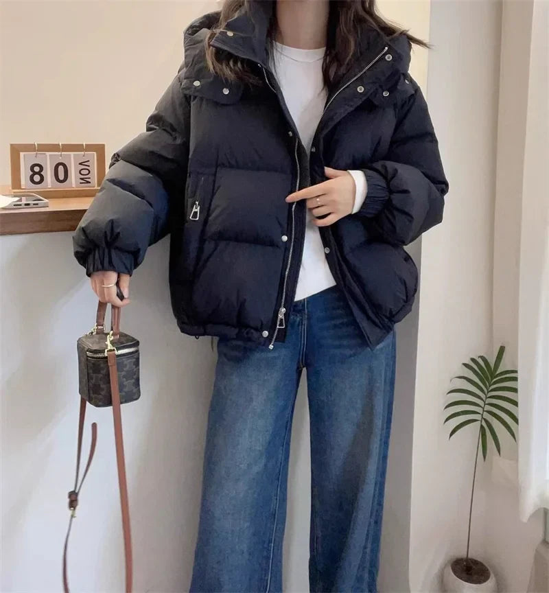 Reimora | Damen Kapuzen Pufferjacke aus Baumwolle Dick und Warm für Petite
