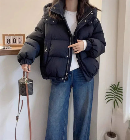 Reimora | Damen Kapuzen Pufferjacke aus Baumwolle Dick und Warm für Petite