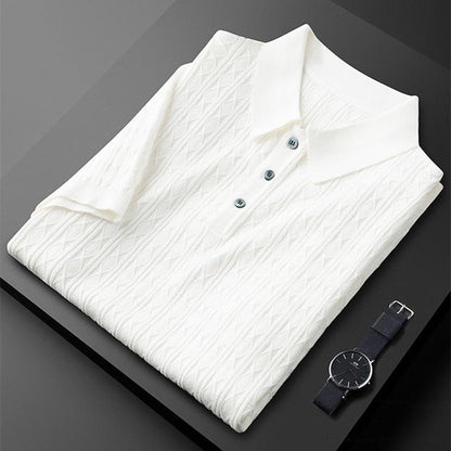 Eleganter Herren Polo mit Diamantknit - elegant und einzigartig