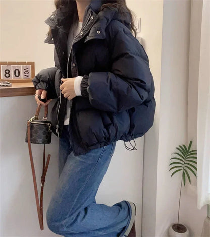 Reimora | Damen Kapuzen Pufferjacke aus Baumwolle Dick und Warm für Petite