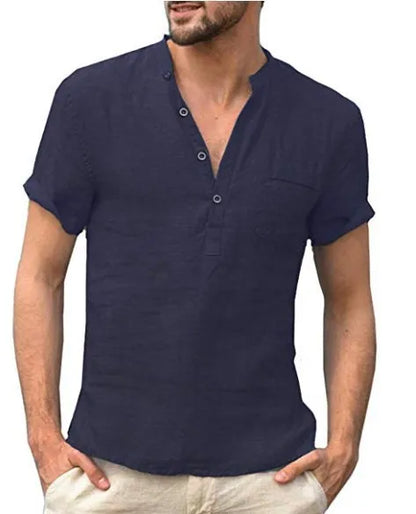 Schickes Leinen Button-Down Hemd für Herren