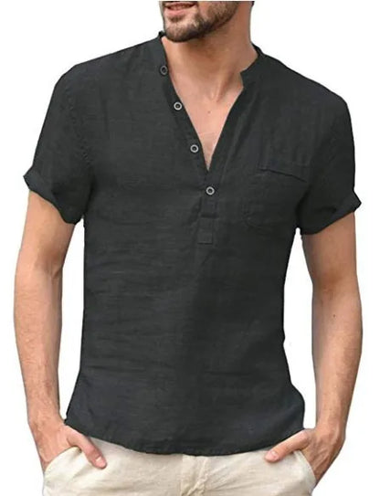 Schickes Leinen Button-Down Hemd für Herren