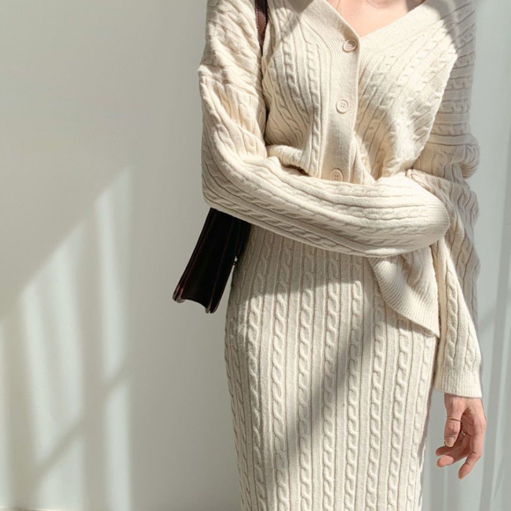 Set aus Strickoberteil und Rock - Amalie