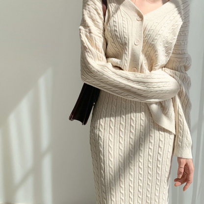 Set aus Strickoberteil und Rock - Amalie