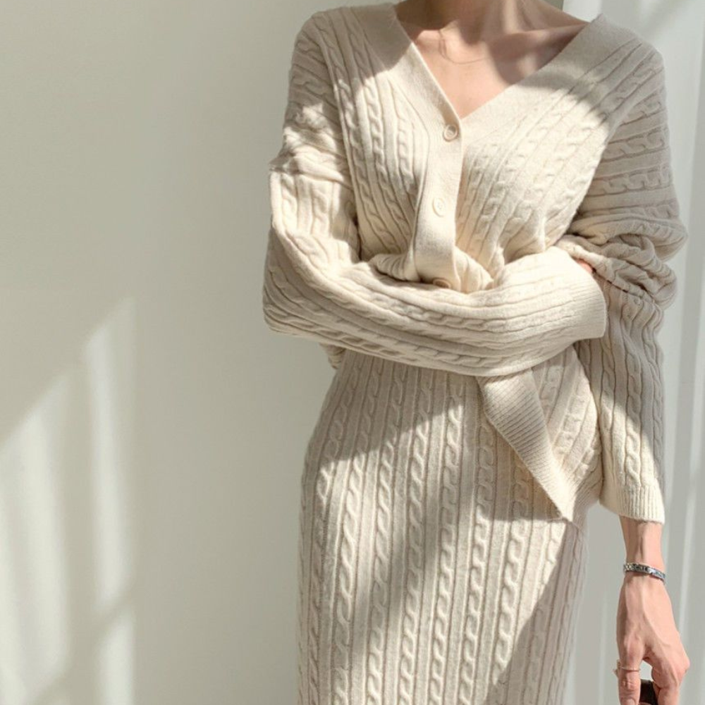 Set aus Strickoberteil und Rock - Amalie