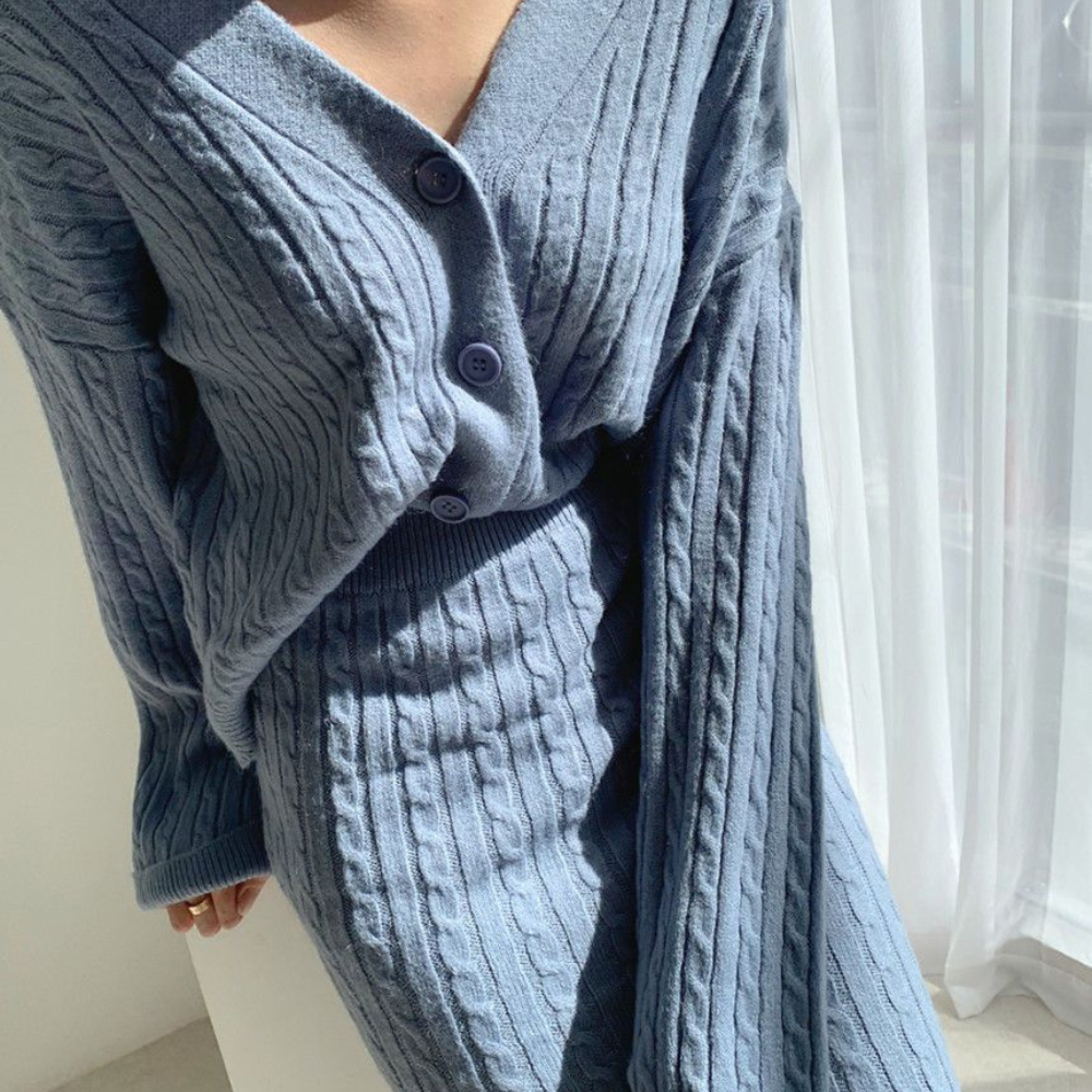 Set aus Strickoberteil und Rock - Amalie