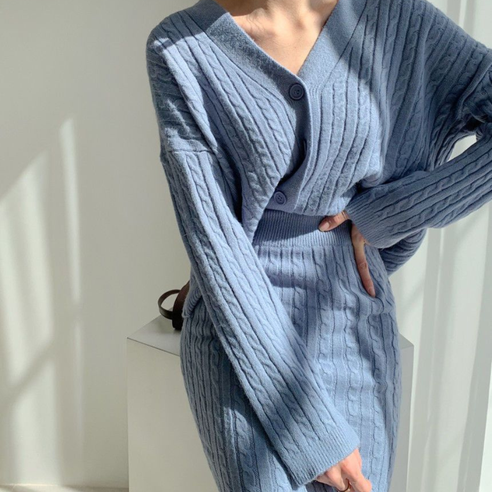 Set aus Strickoberteil und Rock - Amalie