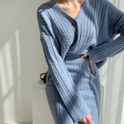 Set aus Strickoberteil und Rock - Amalie