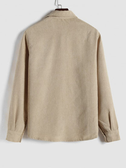 Herren Cord-Pulloverhemd | Casual Freizeithemd | Langarm