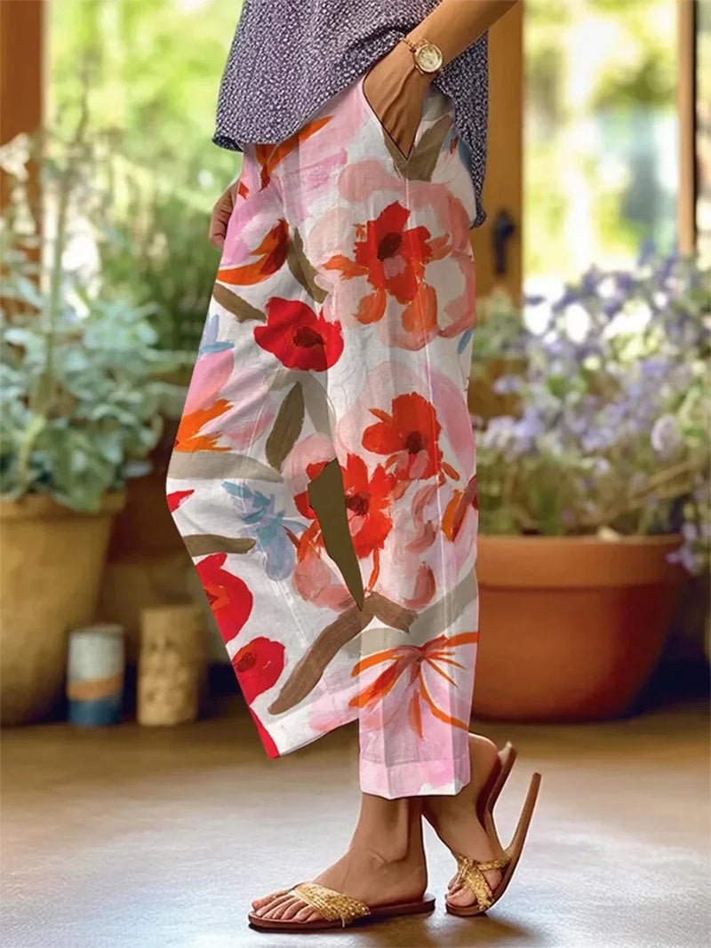 Vanessa - Bequeme Damenhose mit floralem Design für entspannte Tage