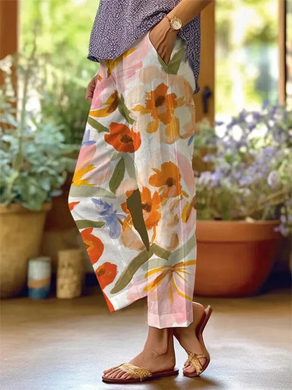 Vanessa - Bequeme Damenhose mit floralem Design für entspannte Tage