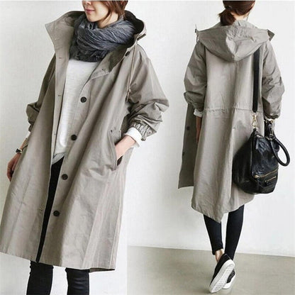 Helena - Stilvoller wasserdichter Trenchcoat mit praktischer Kapuze