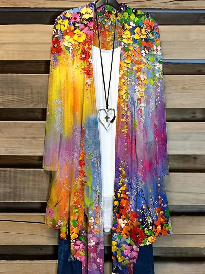 Annalena - Stilvolle Wickeljacke für Damen mit kunstvollem Druck