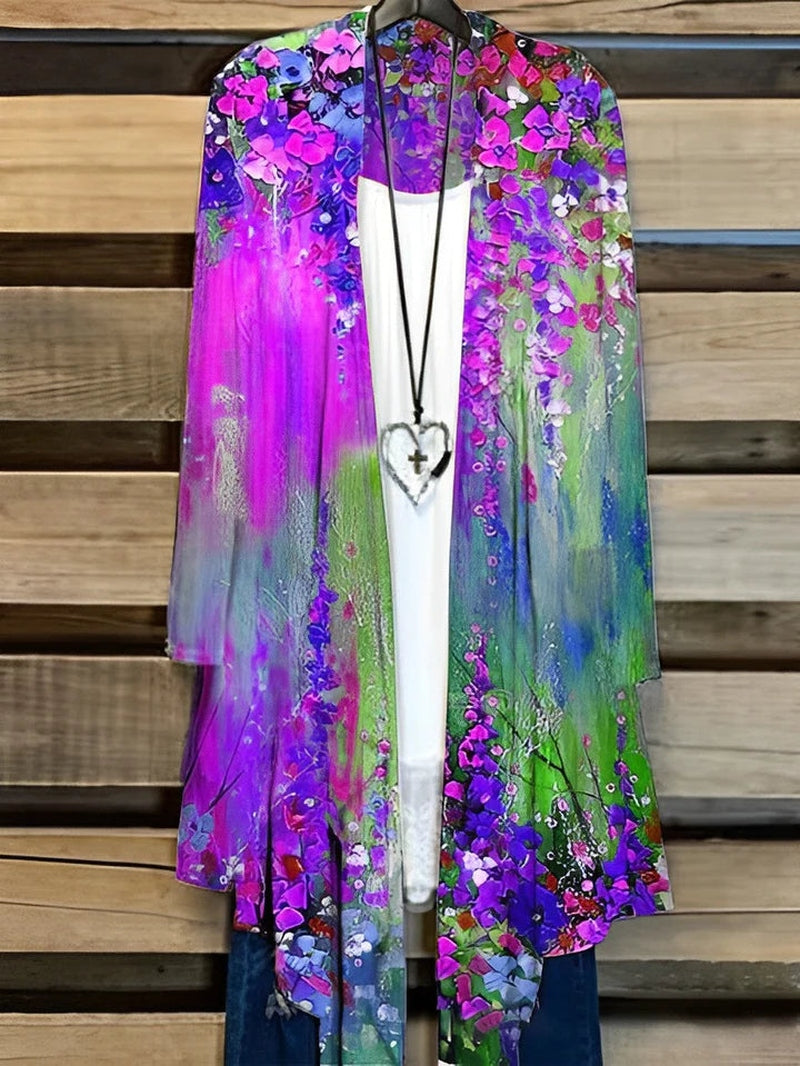 Annalena - Stilvolle Wickeljacke für Damen mit kunstvollem Druck