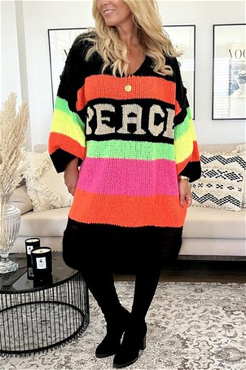 Marta - Farbenfroher Peace Pullover für Freude und Frieden