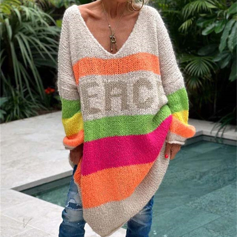 Marta - Farbenfroher Peace Pullover für Freude und Frieden