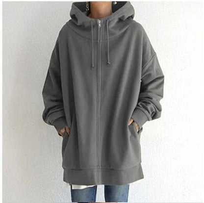 Maya - Stilvoller Kapuzenpullover für Damen im Herbst/Winter mit Reißverschluss