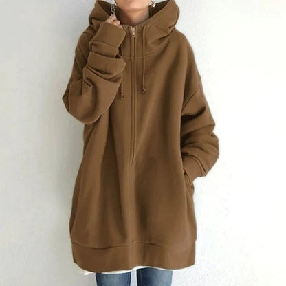 Maya - Stilvoller Kapuzenpullover für Damen im Herbst/Winter mit Reißverschluss