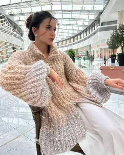 Vera - Stilvoller Seidenpullover mit funkelnden Akzenten