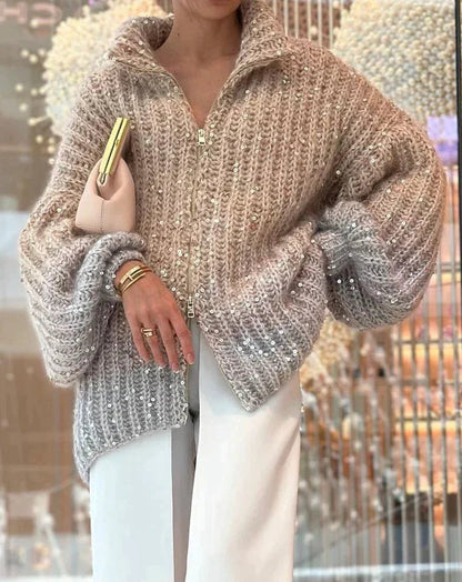 Vera - Stilvoller Seidenpullover mit funkelnden Akzenten