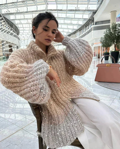 Vera - Stilvoller Seidenpullover mit funkelnden Akzenten