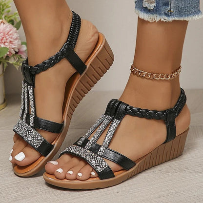Dominique - Funkelnde Kristall-Sandalen für stilvolle Damen