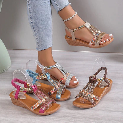 Dominique - Funkelnde Kristall-Sandalen für stilvolle Damen