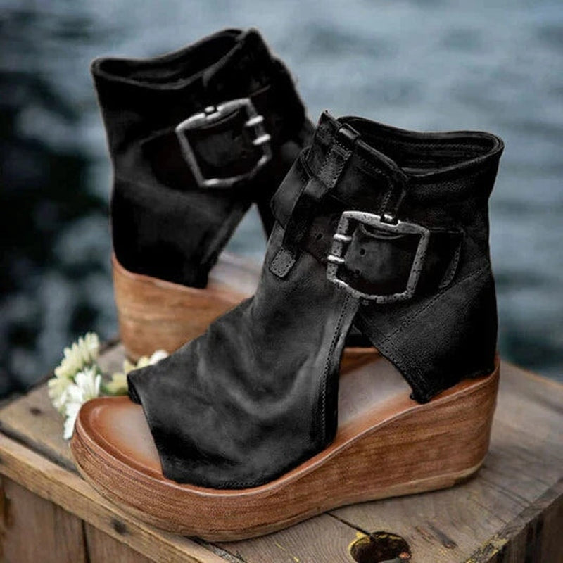 Leonie - Stilvolle Boho-Keilabsatz-Sandalen für Damen