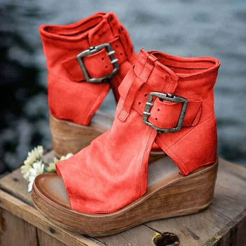Leonie - Stilvolle Boho-Keilabsatz-Sandalen für Damen