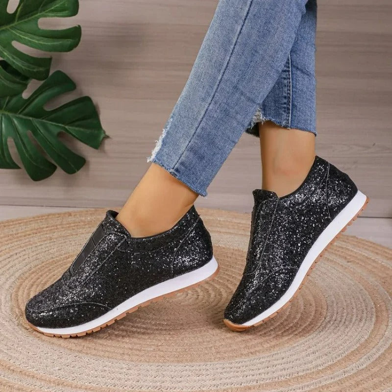 Stephanie - Glamouröse Damen Sneaker mit Glitzer für den Sommer