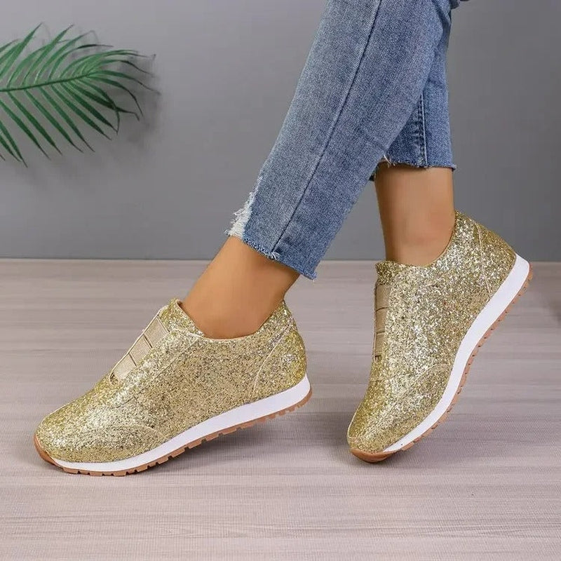 Stephanie - Glamouröse Damen Sneaker mit Glitzer für den Sommer
