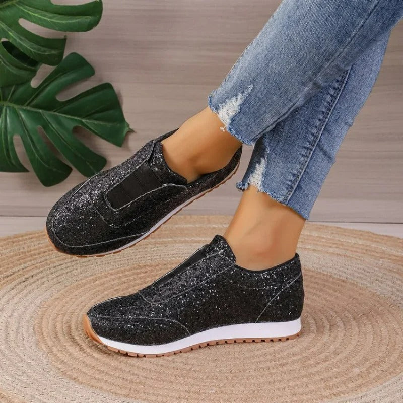 Stephanie - Glamouröse Damen Sneaker mit Glitzer für den Sommer