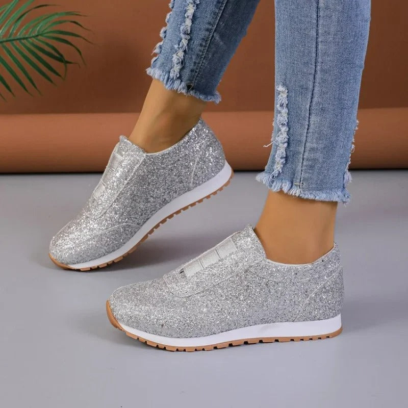 Stephanie - Glamouröse Damen Sneaker mit Glitzer für den Sommer