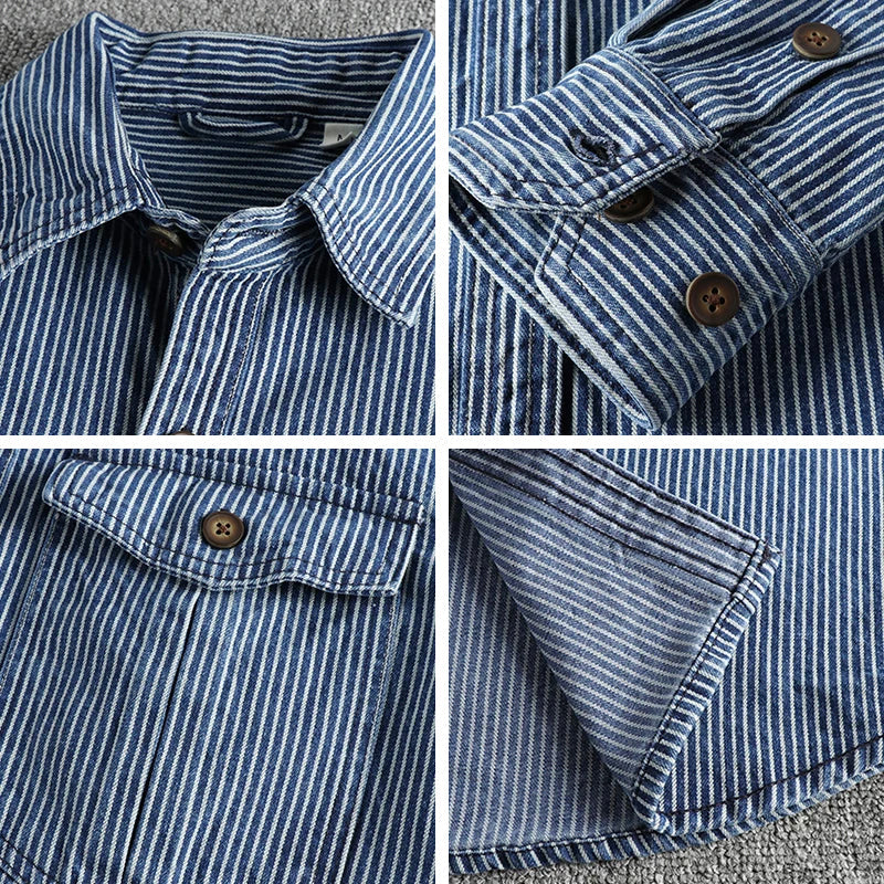 Klassisches Denim Herrenhemd in Vintage-Look