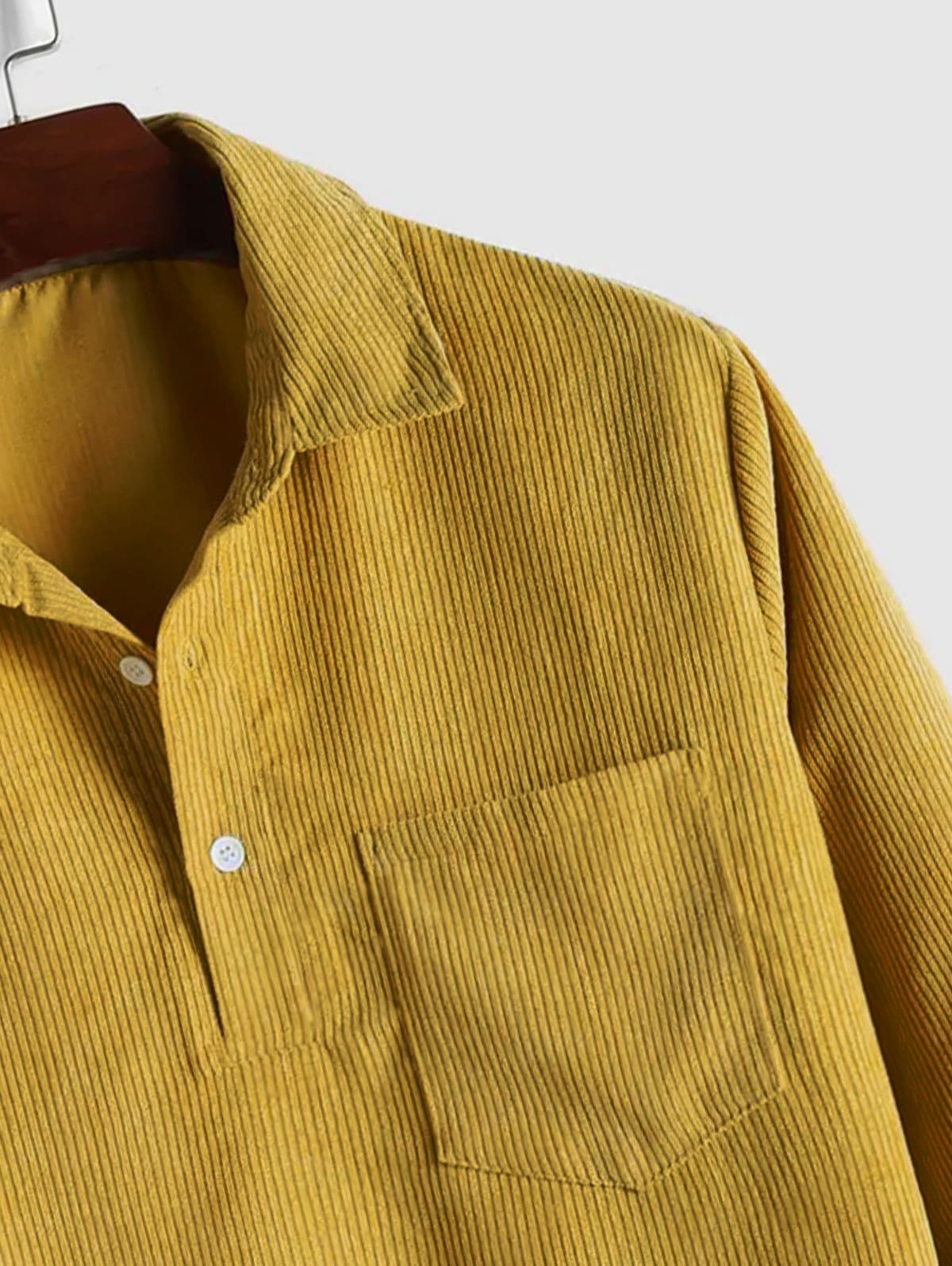 Herren Cord-Pulloverhemd | Casual Freizeithemd | Langarm
