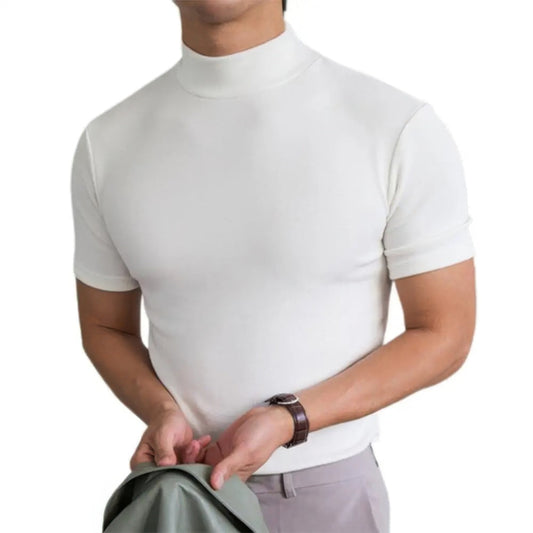Atmungsaktiver Herren Rollkragenshirt Kurzarm