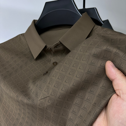 Herren Seide Polo mit Muster - luxuriös und komfortabel