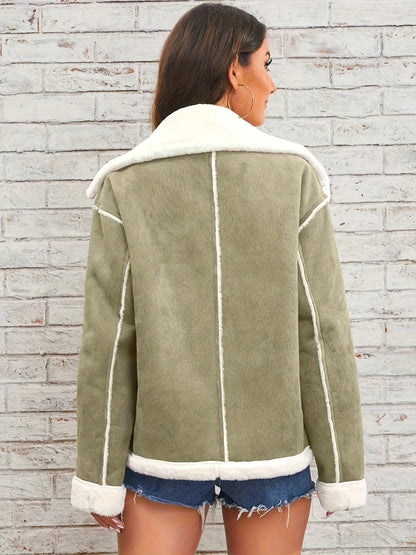 Leyarae | Plüsch Jacke mit Reverskragen – Winter Warme Lässige Oberbekleidung
