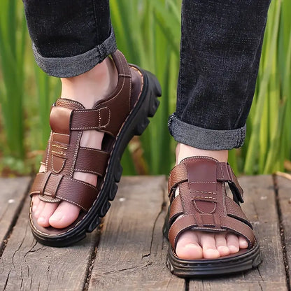 Theo | Offene Zehe Atmungsaktive Sandalen aus Rindsleder