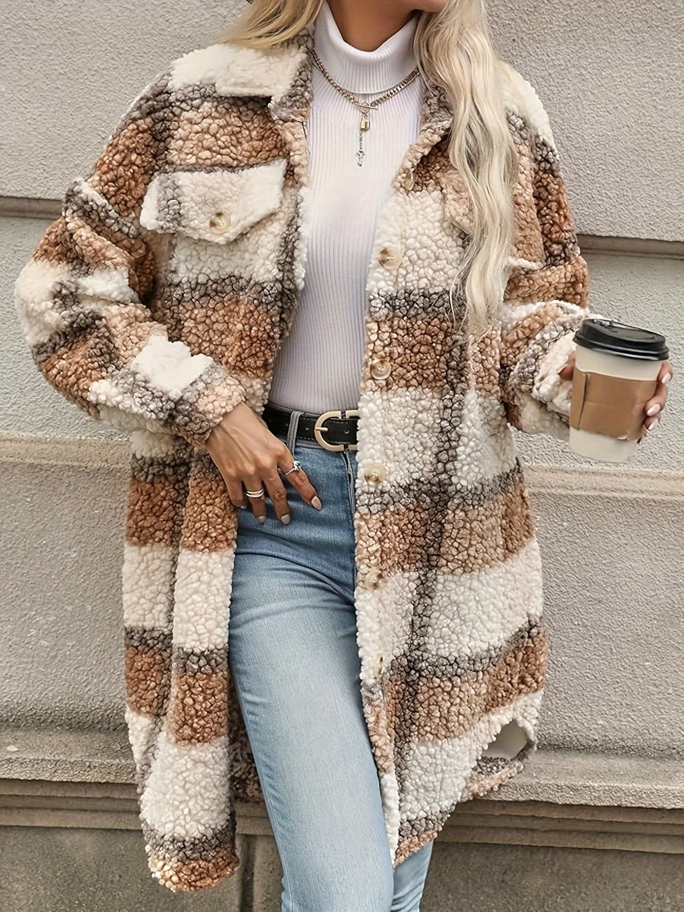 Leyelith | Karierte Jacke mit Reißverschluss und Kapuze