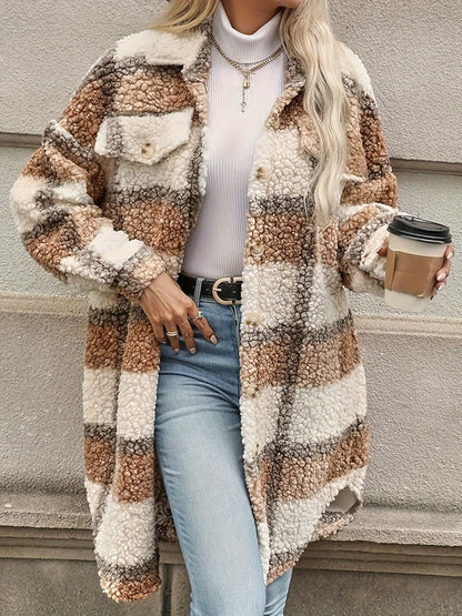Leyelith | Karierte Jacke mit Reißverschluss und Kapuze