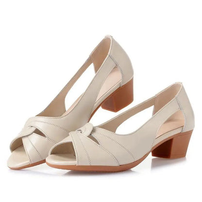 Freya® | Elegante Peeptoe-Pumps mit Blockabsatz