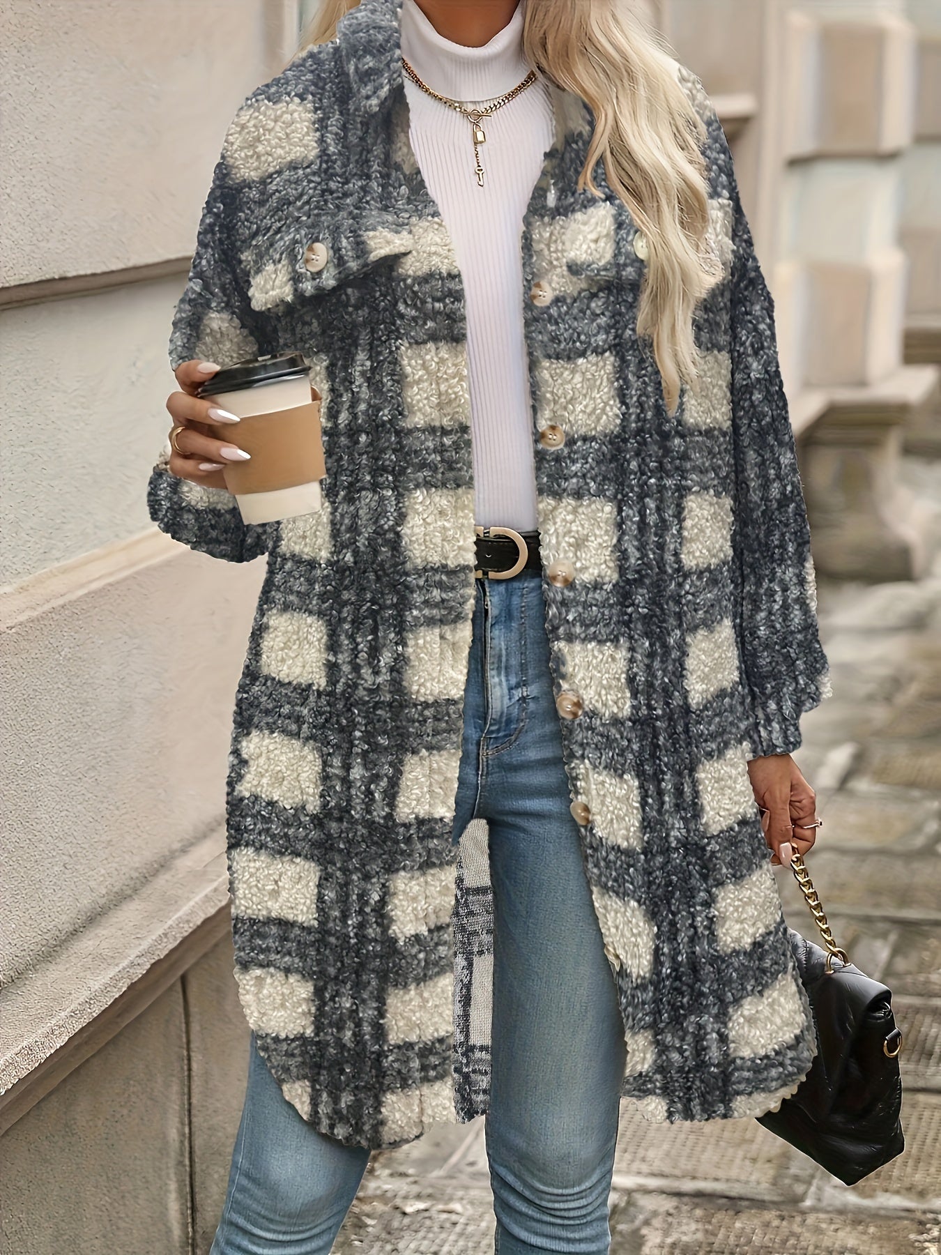 Leyelith | Karierte Jacke mit Reißverschluss und Kapuze
