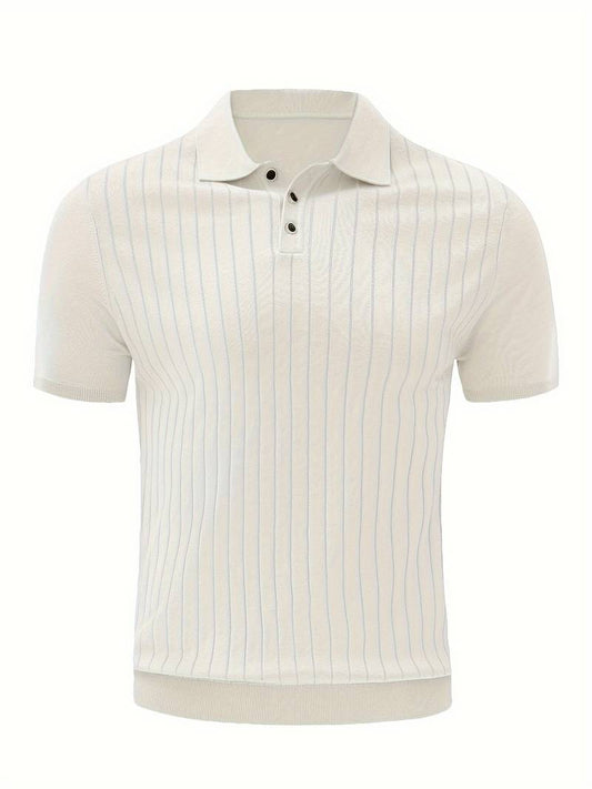 Bequemes geripptes Herren-Poloshirt - Hauke