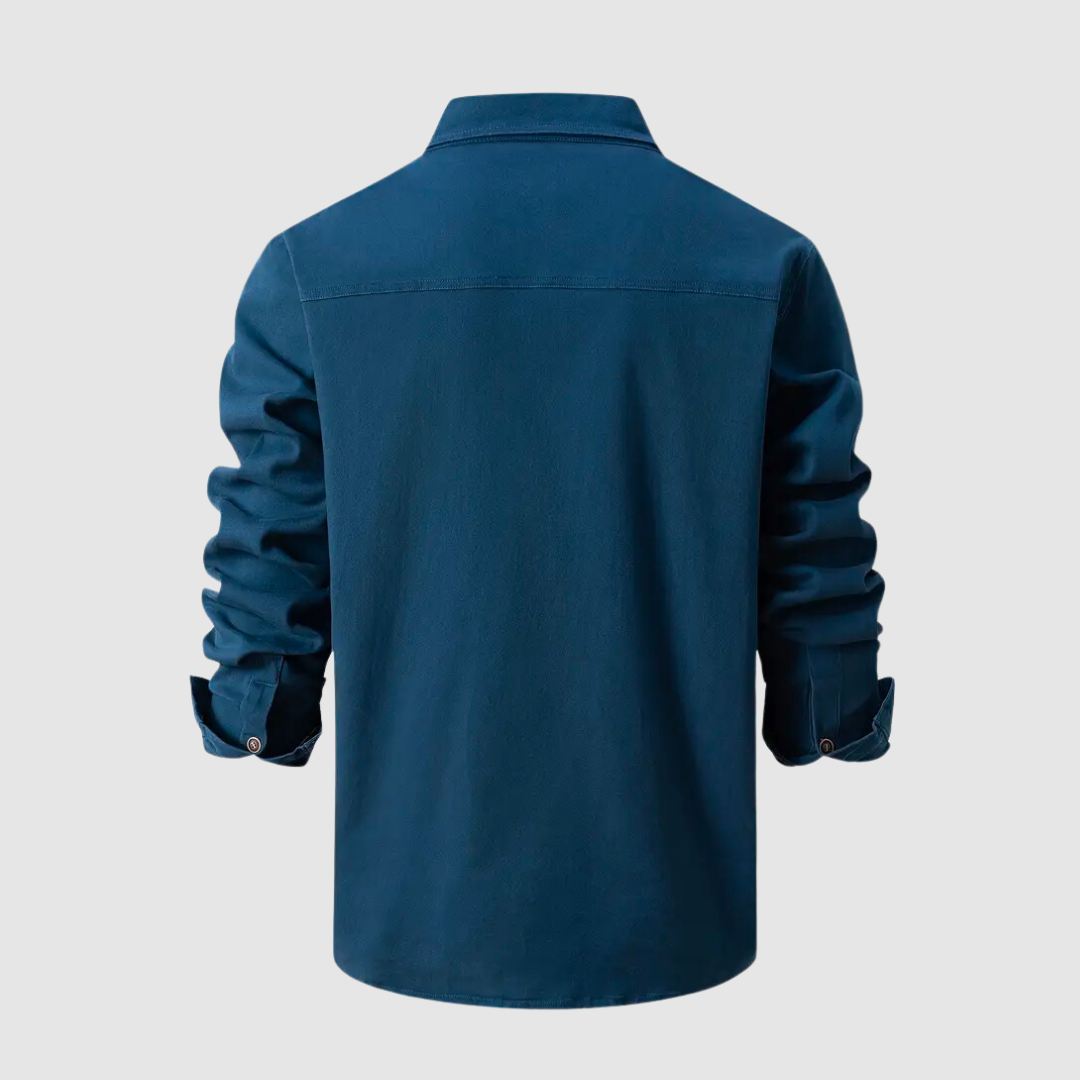 Bodhi Herren Baumwollhemd | Langarmshirt mit Umlegekragen für stilvolle Freizeitlooks
