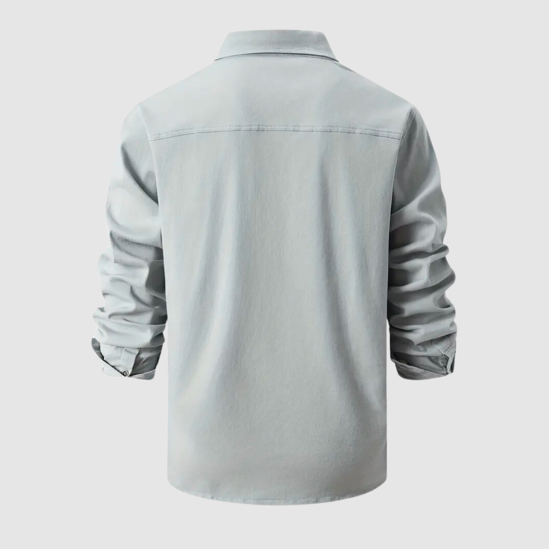 Bodhi Herren Baumwollhemd | Langarmshirt mit Umlegekragen für stilvolle Freizeitlooks