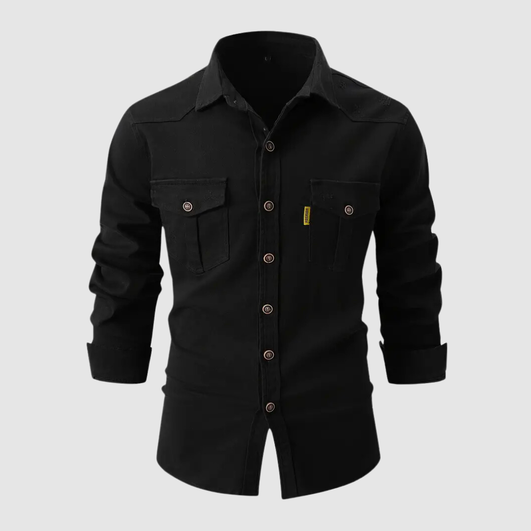 Bodhi Herren Baumwollhemd | Langarmshirt mit Umlegekragen für stilvolle Freizeitlooks
