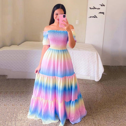 Heidi – Florales Damen-Maxikleid mit Off-Shoulder-Design